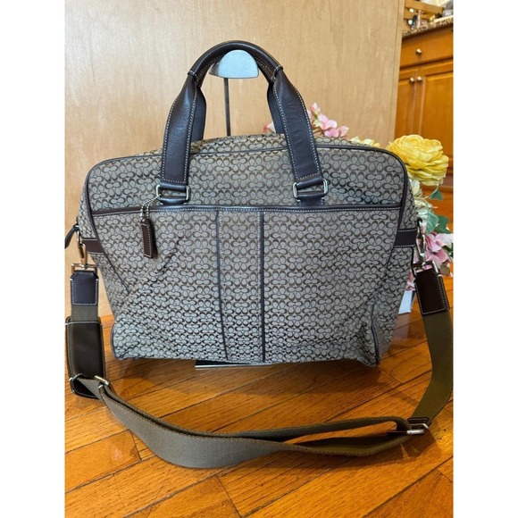 Coach Mini Signature Hudson Computer Laptop Business Briefcase Bag #70058 (pu160 - Picture 1 of 11